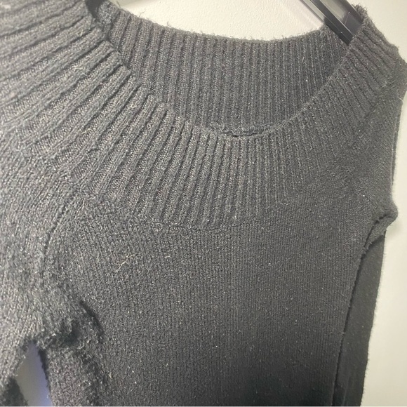 OP Womans Petite Small Black Long Sleeve Sweater Ribbed Stretch Pockets Casual - Picture 5 of 12